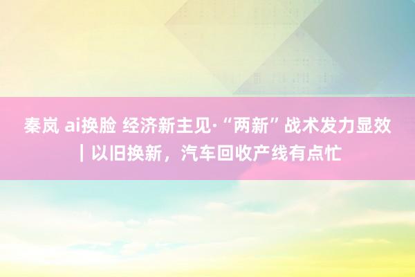 秦岚 ai换脸 经济新主见·“两新”战术发力显效｜以旧换新，汽车回收产线有点忙