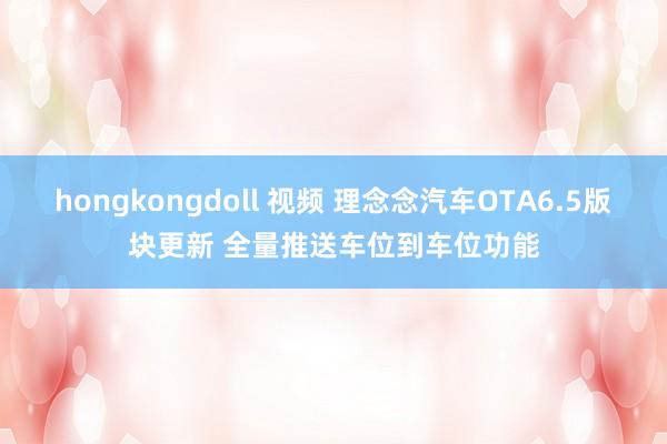 hongkongdoll 视频 理念念汽车OTA6.5版块更新 全量推送车位到车位功能