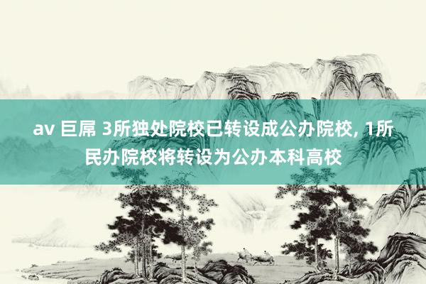 av 巨屌 3所独处院校已转设成公办院校， 1所民办院校将转设为公办本科高校