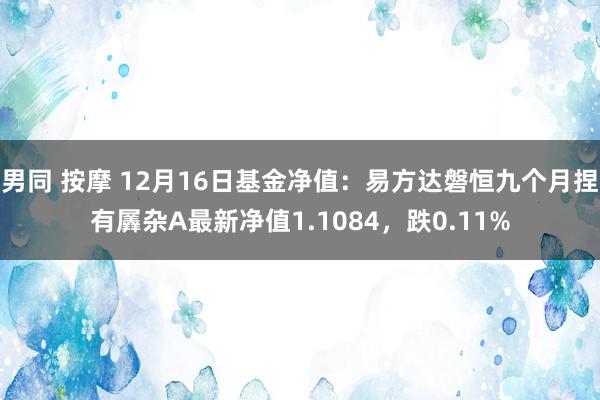 男同 按摩 12月16日基金净值：易方达磐恒九个月捏有羼杂A最新净值1.1084，跌0.11%