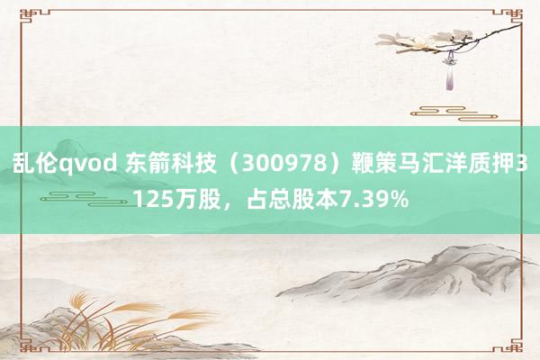 乱伦qvod 东箭科技（300978）鞭策马汇洋质押3125万股，占总股本7.39%